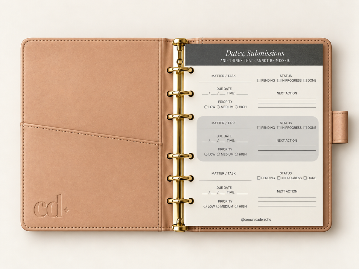 Pack Comunica Derecho — Agenda 26/27 + "Planner Montmorency"